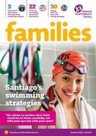 Boy in swimming cap on magazine front cover