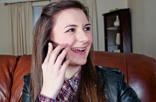 Deaf young person on the phone