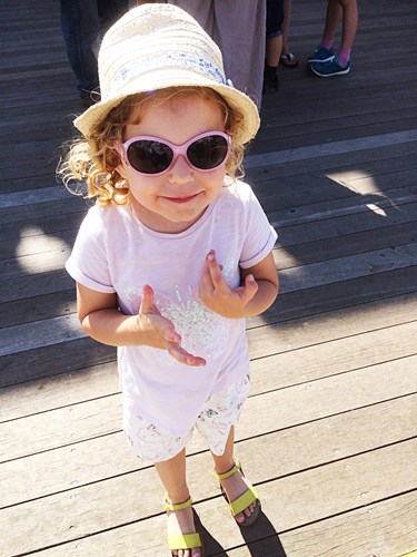 Deaf child with sunglasses on