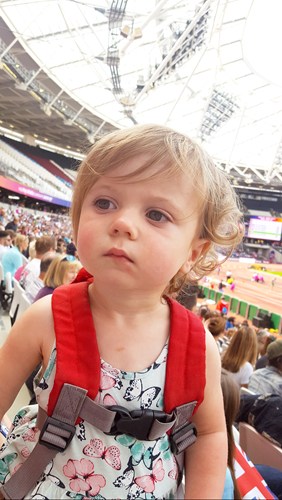 Deaf child in a stadium