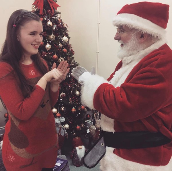 Child visiting Santa