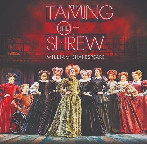 Shakespearean actresses on a stage.