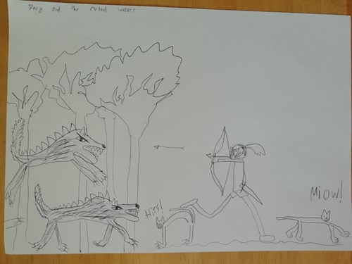 Child's drawing of story