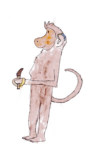 Child's drawing of monkey
