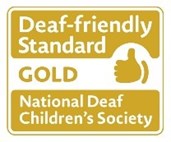 Deaf-friendly Standard gold logo