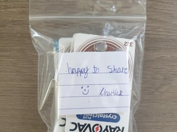 Charlie's note on the batteries
