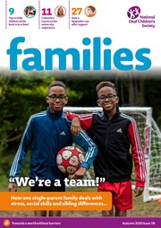Magazine cover with boys with football
