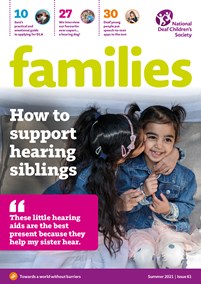Families magazine cover with two sisters on