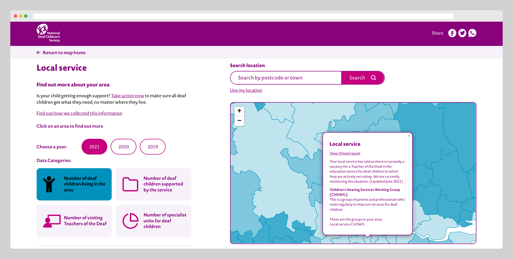 Deaf education map