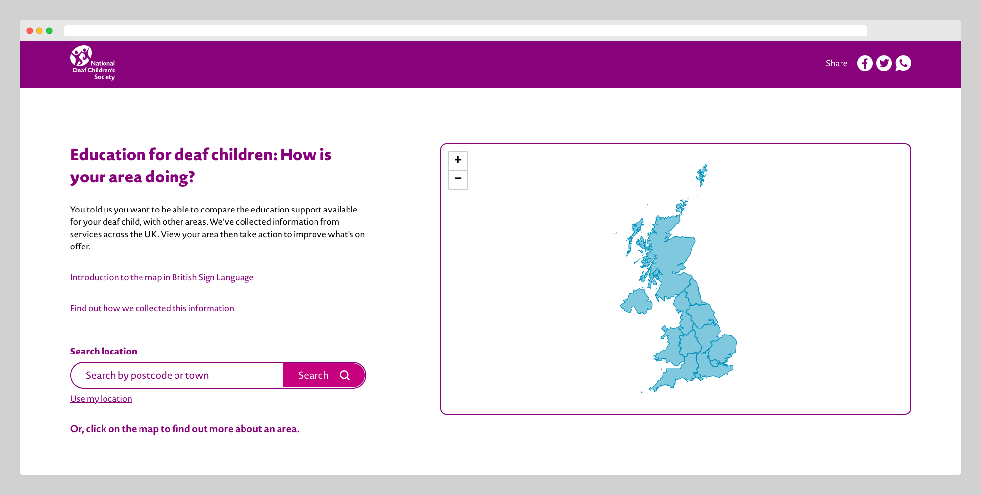 Deaf education map