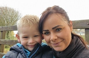 Mum Becky smiles with son Kenzie (3)