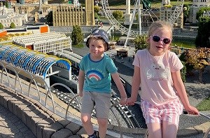 Sybil (6) with her little brother at Legoland