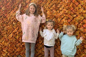 Three sisters Olivia (11), Robin (4) and Eve (3)