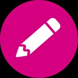 White pencil on a pink circle