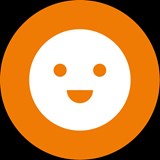 White face smile emoji on an orange background