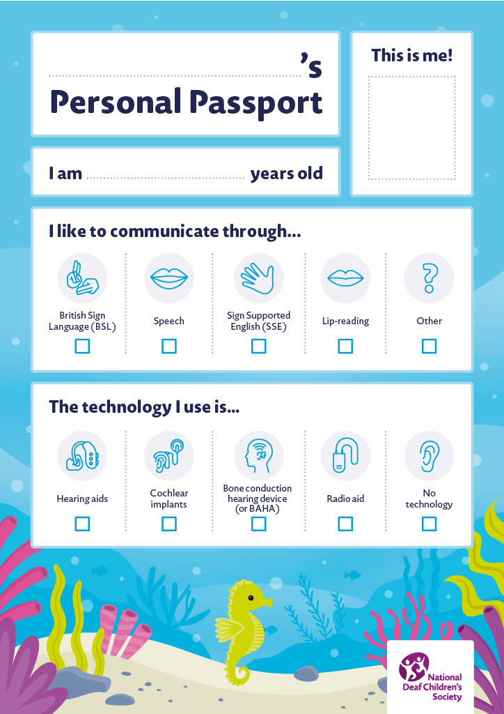 Personal Passport (age 3-6) - Under the Sea theme