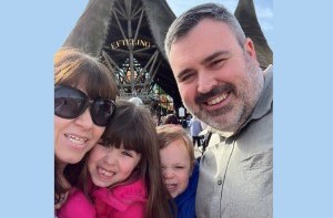Parents Nicky and Ross with children Isabelle and Jack