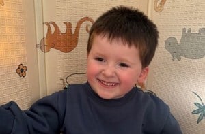 Young boy smiling